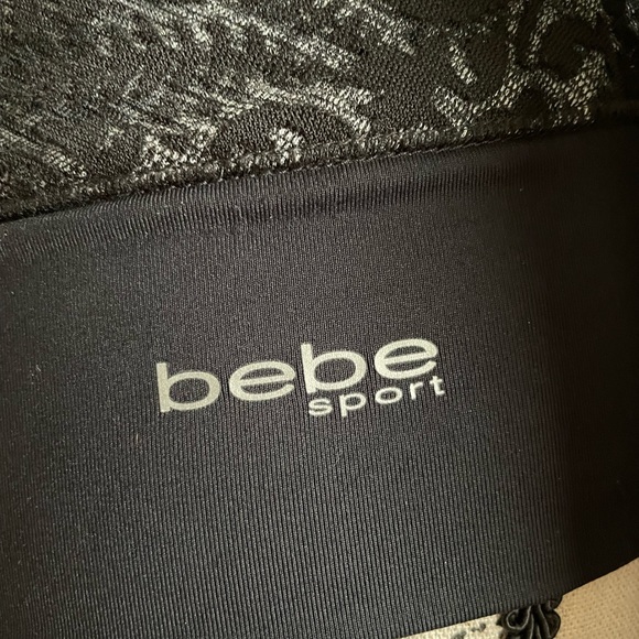 Bebe Black Lacey Ruffled Sports Long Sleeve with open Zipper Front Jacked - Picture 4 of 10